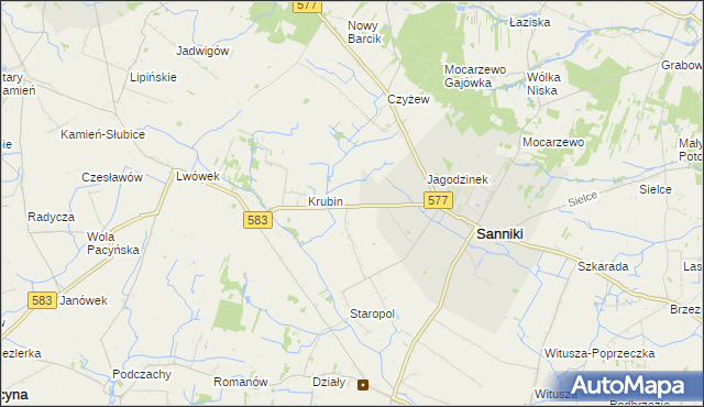 mapa Aleksandrów gmina Sanniki, Aleksandrów gmina Sanniki na mapie Targeo