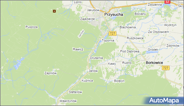 mapa Gwarek, Gwarek na mapie Targeo