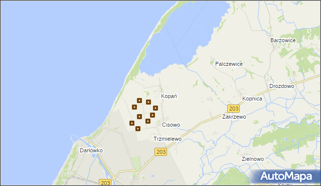 mapa Kopań, Kopań na mapie Targeo