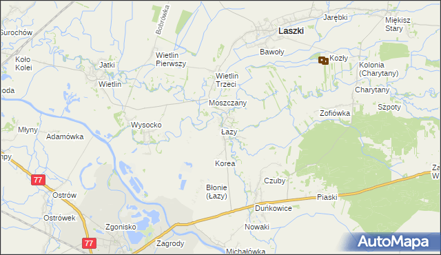 mapa Łazy gmina Radymno, Łazy gmina Radymno na mapie Targeo