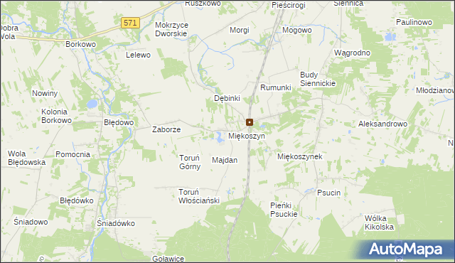 mapa Miękoszyn, Miękoszyn na mapie Targeo