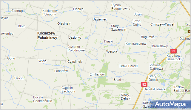 mapa Złota gmina Rybno, Złota gmina Rybno na mapie Targeo