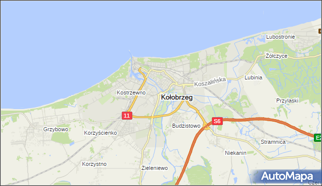 mapa Kołobrzegu, Kołobrzeg na mapie Targeo