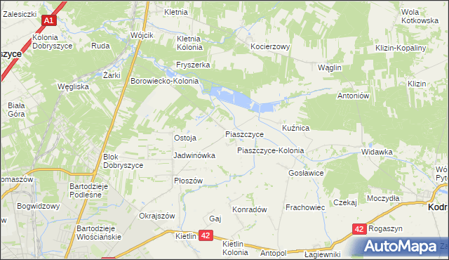 mapa Piaszczyce, Piaszczyce na mapie Targeo