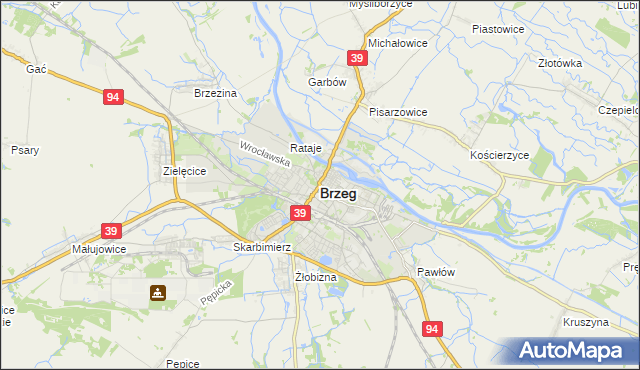 mapa Brzeg, Brzeg na mapie Targeo