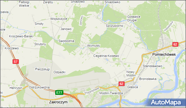 mapa Cegielnia-Kosewo, Cegielnia-Kosewo na mapie Targeo