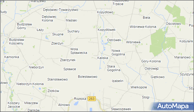 mapa Kaliska gmina Wilczyn, Kaliska gmina Wilczyn na mapie Targeo