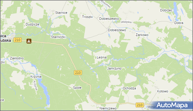mapa Leśnia, Leśnia na mapie Targeo