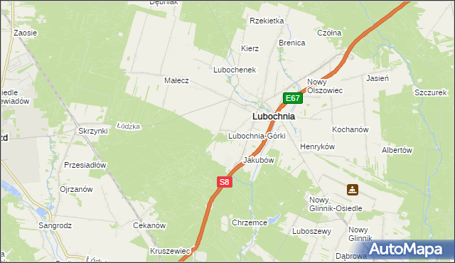 mapa Lubochnia-Górki, Lubochnia-Górki na mapie Targeo