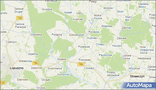 mapa Podewsie, Podewsie na mapie Targeo