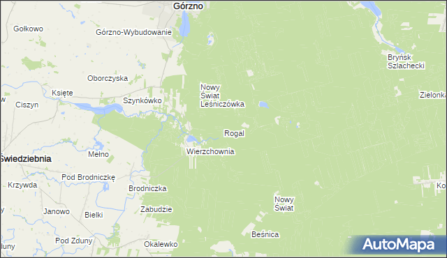 mapa Rogal gmina Górzno, Rogal gmina Górzno na mapie Targeo