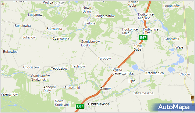 mapa Turobów, Turobów na mapie Targeo