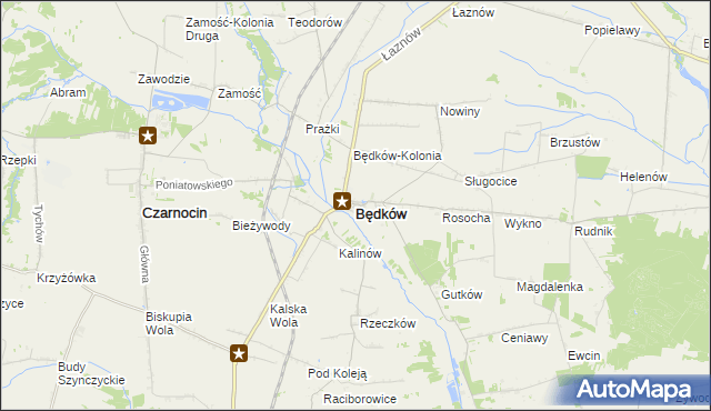 mapa Będków powiat tomaszowski, Będków powiat tomaszowski na mapie Targeo