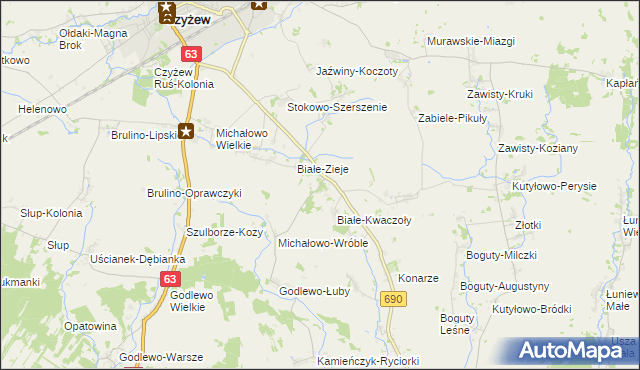 mapa Białe-Szczepanowice, Białe-Szczepanowice na mapie Targeo