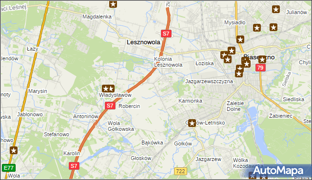mapa Bobrowiec gmina Piaseczno, Bobrowiec gmina Piaseczno na mapie Targeo