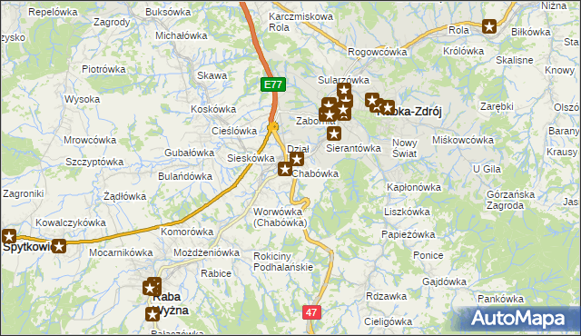 mapa Chabówka, Chabówka na mapie Targeo