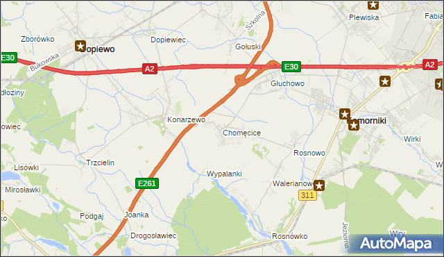 mapa Chomęcice, Chomęcice na mapie Targeo