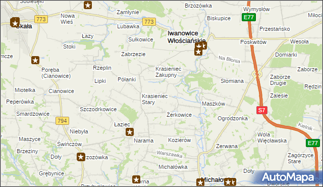 mapa Damice, Damice na mapie Targeo