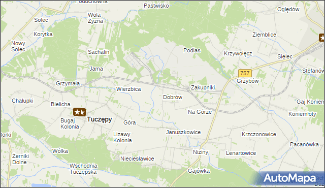 mapa Dobrów gmina Tuczępy, Dobrów gmina Tuczępy na mapie Targeo
