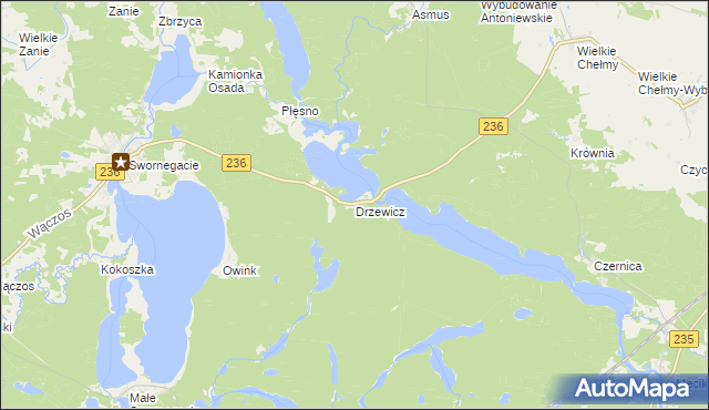 mapa Drzewicz, Drzewicz na mapie Targeo