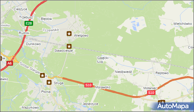 mapa Gajęcki Ług, Gajęcki Ług na mapie Targeo