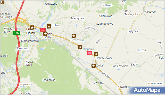 mapa Głogowo, Głogowo na mapie Targeo