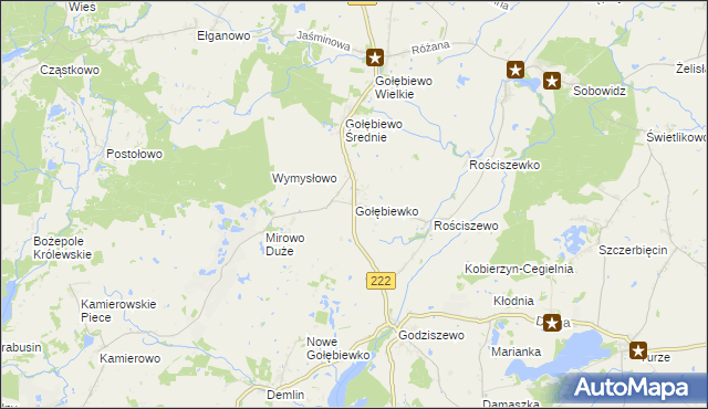 mapa Gołębiewko gmina Trąbki Wielkie, Gołębiewko gmina Trąbki Wielkie na mapie Targeo