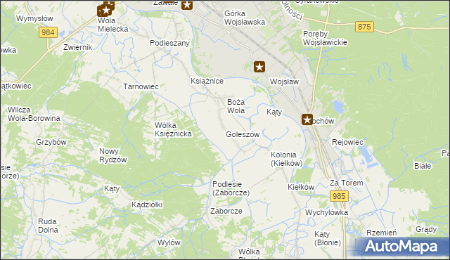mapa Goleszów gmina Mielec, Goleszów gmina Mielec na mapie Targeo