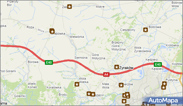 mapa Góra Motyczna, Góra Motyczna na mapie Targeo