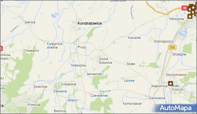 mapa Górka Sobocka, Górka Sobocka na mapie Targeo