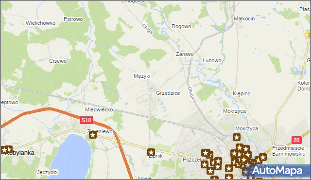 mapa Grzędzice, Grzędzice na mapie Targeo