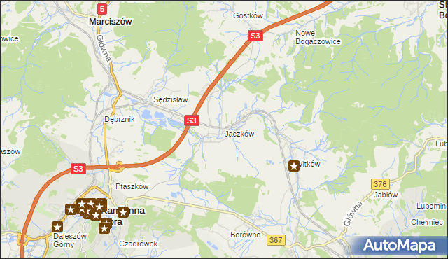 mapa Jaczków, Jaczków na mapie Targeo