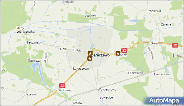 mapa Jaraczewo powiat jarociński, Jaraczewo powiat jarociński na mapie Targeo