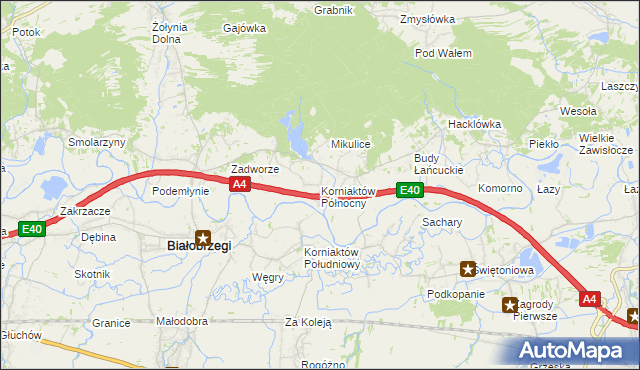 mapa Korniaktów Północny, Korniaktów Północny na mapie Targeo