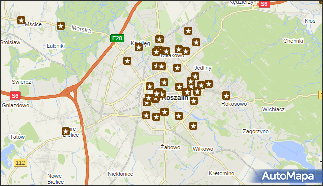 mapa Koszalina, Koszalin na mapie Targeo