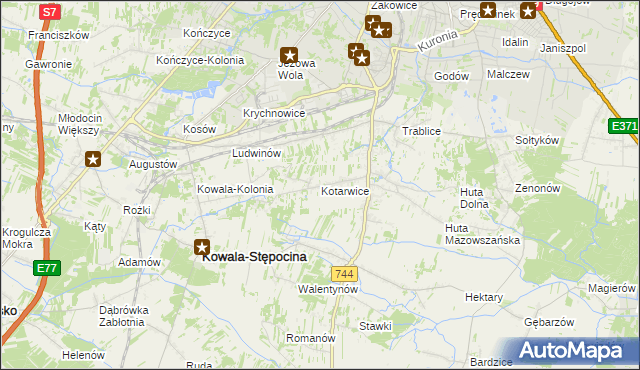 mapa Kotarwice, Kotarwice na mapie Targeo