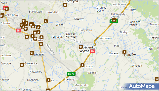 mapa Krościenko Wyżne, Krościenko Wyżne na mapie Targeo