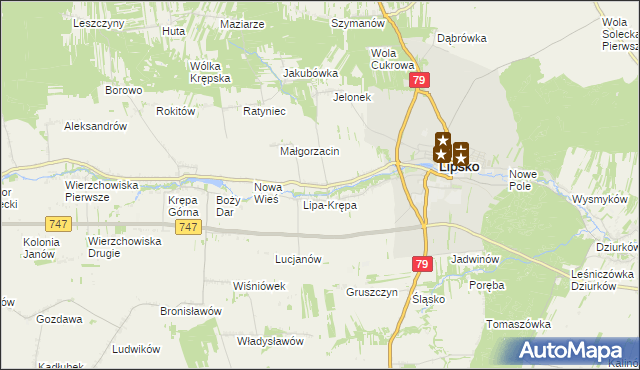 mapa Lipa-Miklas, Lipa-Miklas na mapie Targeo