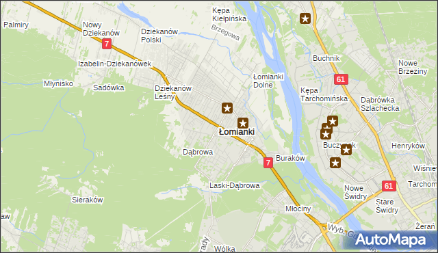 mapa Łomianki, Łomianki na mapie Targeo