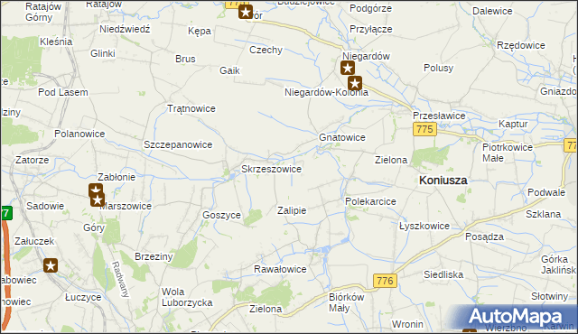 mapa Łososkowice, Łososkowice na mapie Targeo