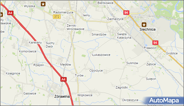 mapa Łukaszowice, Łukaszowice na mapie Targeo
