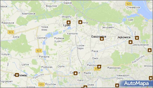 mapa Łuków Śląski, Łuków Śląski na mapie Targeo