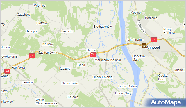 mapa Maruszów gmina Ożarów, Maruszów gmina Ożarów na mapie Targeo
