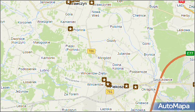 mapa Micigózd, Micigózd na mapie Targeo