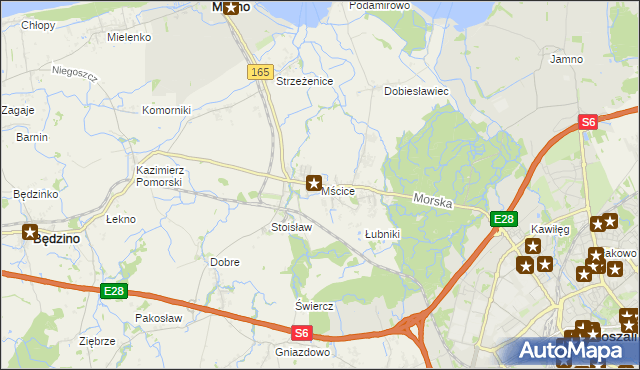 mapa Mścice, Mścice na mapie Targeo