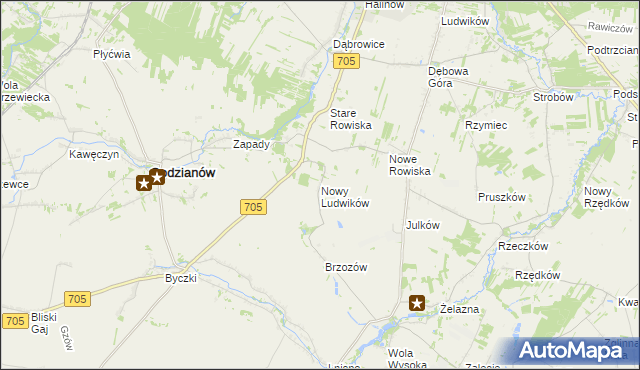 mapa Nowy Ludwików, Nowy Ludwików na mapie Targeo