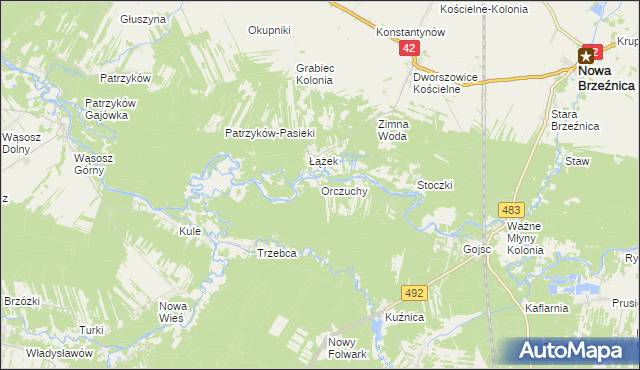 mapa Orczuchy, Orczuchy na mapie Targeo