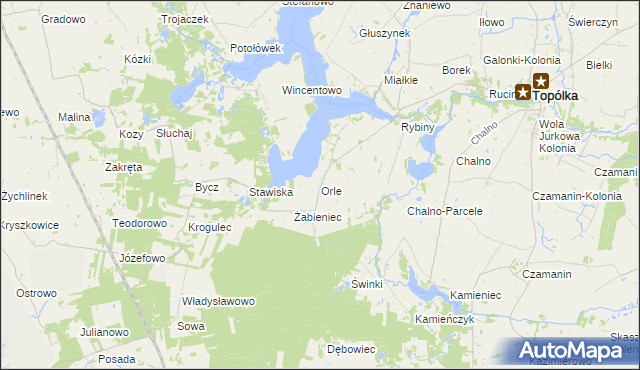 mapa Orle gmina Topólka, Orle gmina Topólka na mapie Targeo