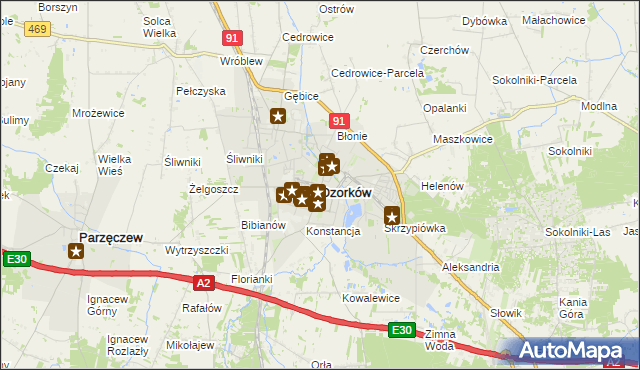 mapa Ozorków, Ozorków na mapie Targeo