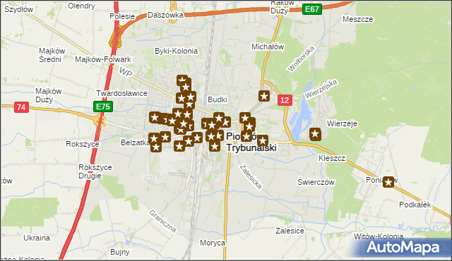 mapa Piotrków Trybunalski, Piotrków Trybunalski na mapie Targeo